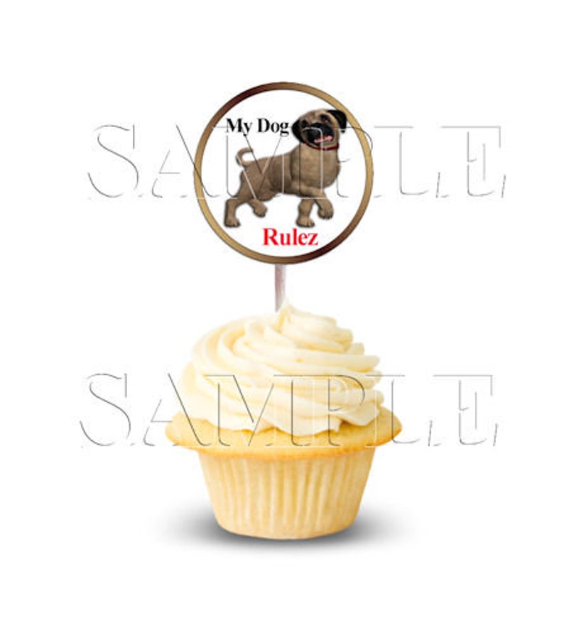 I Love My Mastiff 2 inch Cupcake Toppers or Favor Tags,Digital Download,DIY Printable,Instant Download