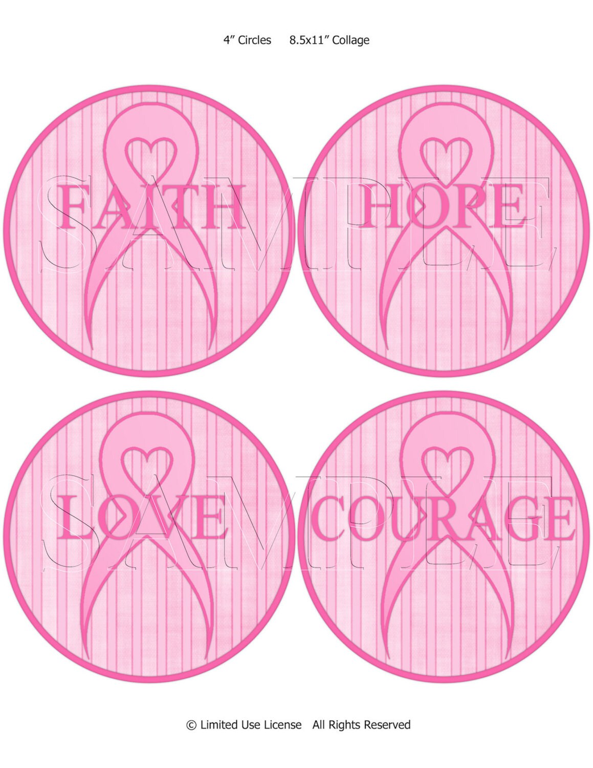 Breast Cancer 4 Inch Round Cupcake Toppers Printable Cupcake - Etsy