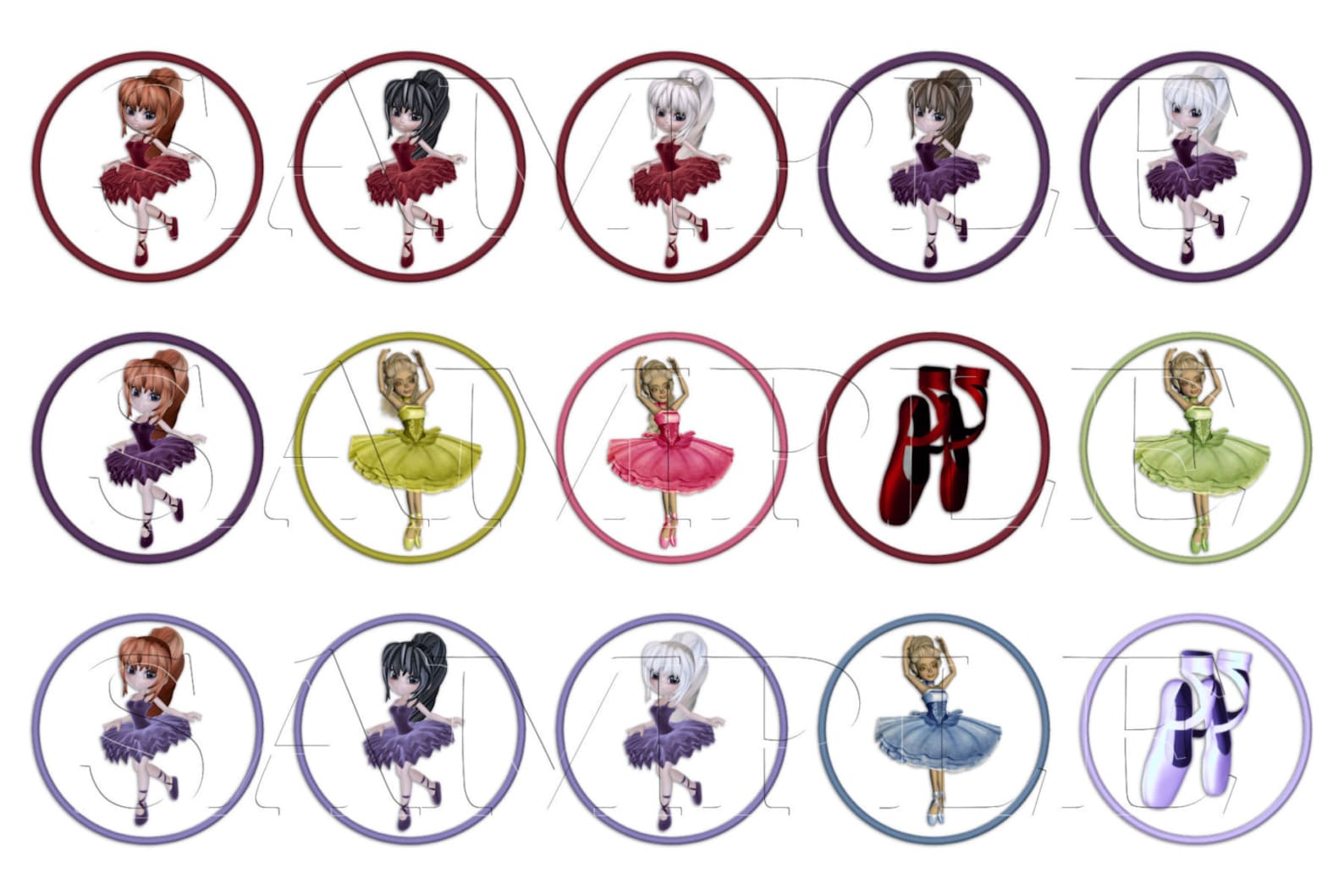 ballet bottle cap images, clip art,1 inch circles, cupcake toppers, stickers,buttons, digital download, diy printable ballet bottle cap images, clip art,1 inch circles, cupcake toppers, stickers,buttons, digital download, diy printable