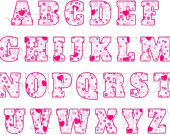 Valentine Alphabet Letters, Alphabet Clipart, Clipart Letters, Digital Alphabets, Valentine Alphabet