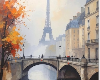 Paris Eiffel Tower Canvas Wall Art Romantic Paris Decor French Cityscape Artwork Vintage Paris Wall Decor Bedroom Living Room Gift