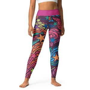 Women&#39;s Leggings, Abstract Art Yoga Leggings, Stars Galaxy Yoga Pants Women, Fashion Leggings, Party outfits, athleisure legging