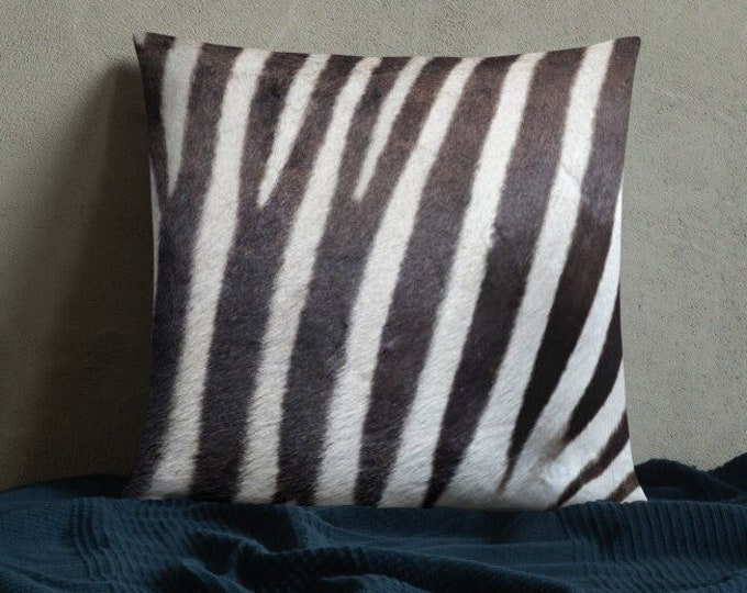 Zebra Pillow, Safari Pillow, Safari Animal Print, Size 18x18", Safari Decorative Pillow, Indoor Pillow, safari house decor