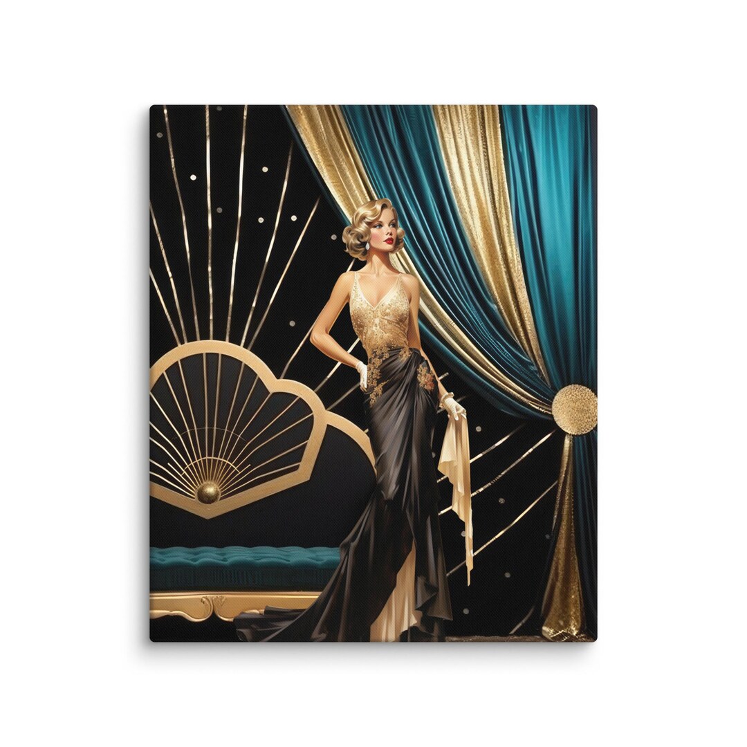 Art Deco Flapper Girl Canvas Print – 1920s Fashion Wall Decor - Etsy