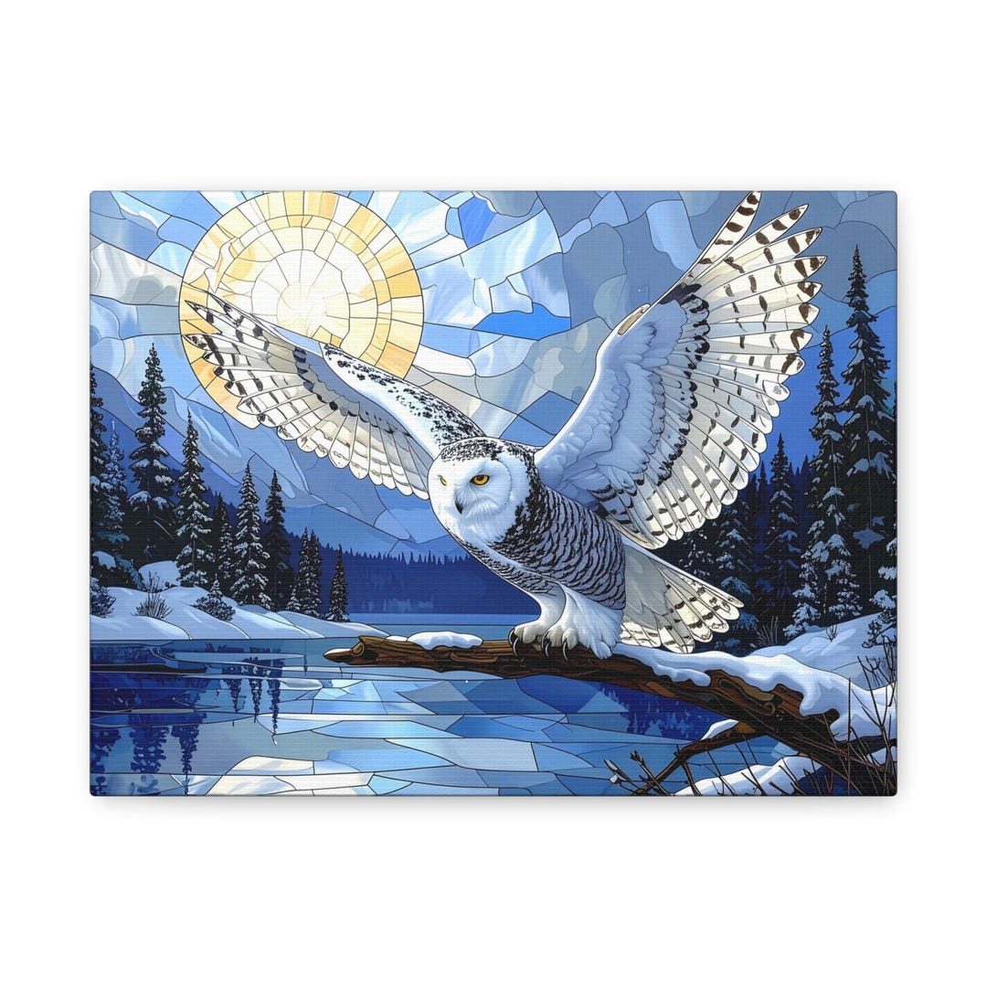 Snowy Owl Mosaic Art Print Matte Canvas Wall Art - Etsy