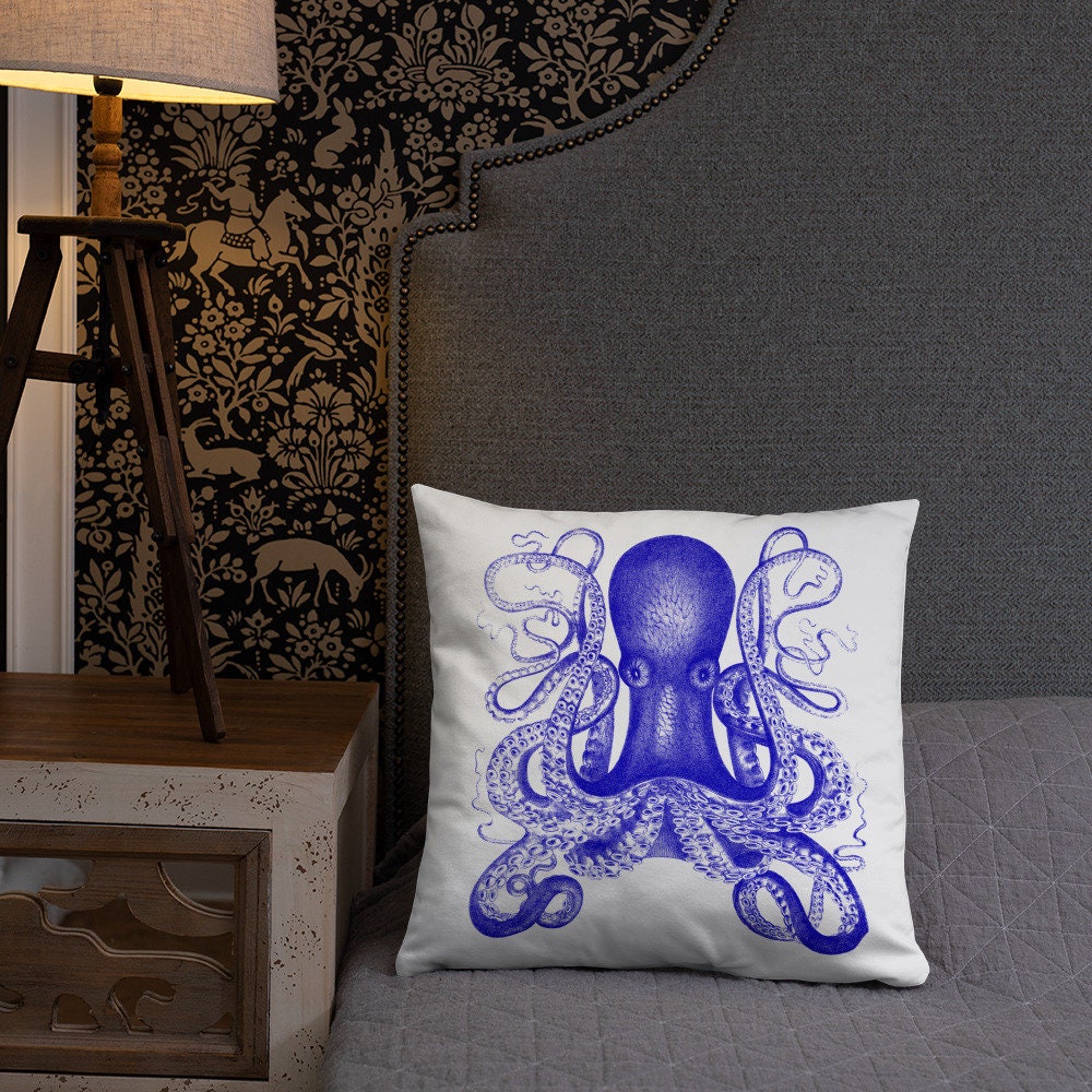 blue octopus pillow