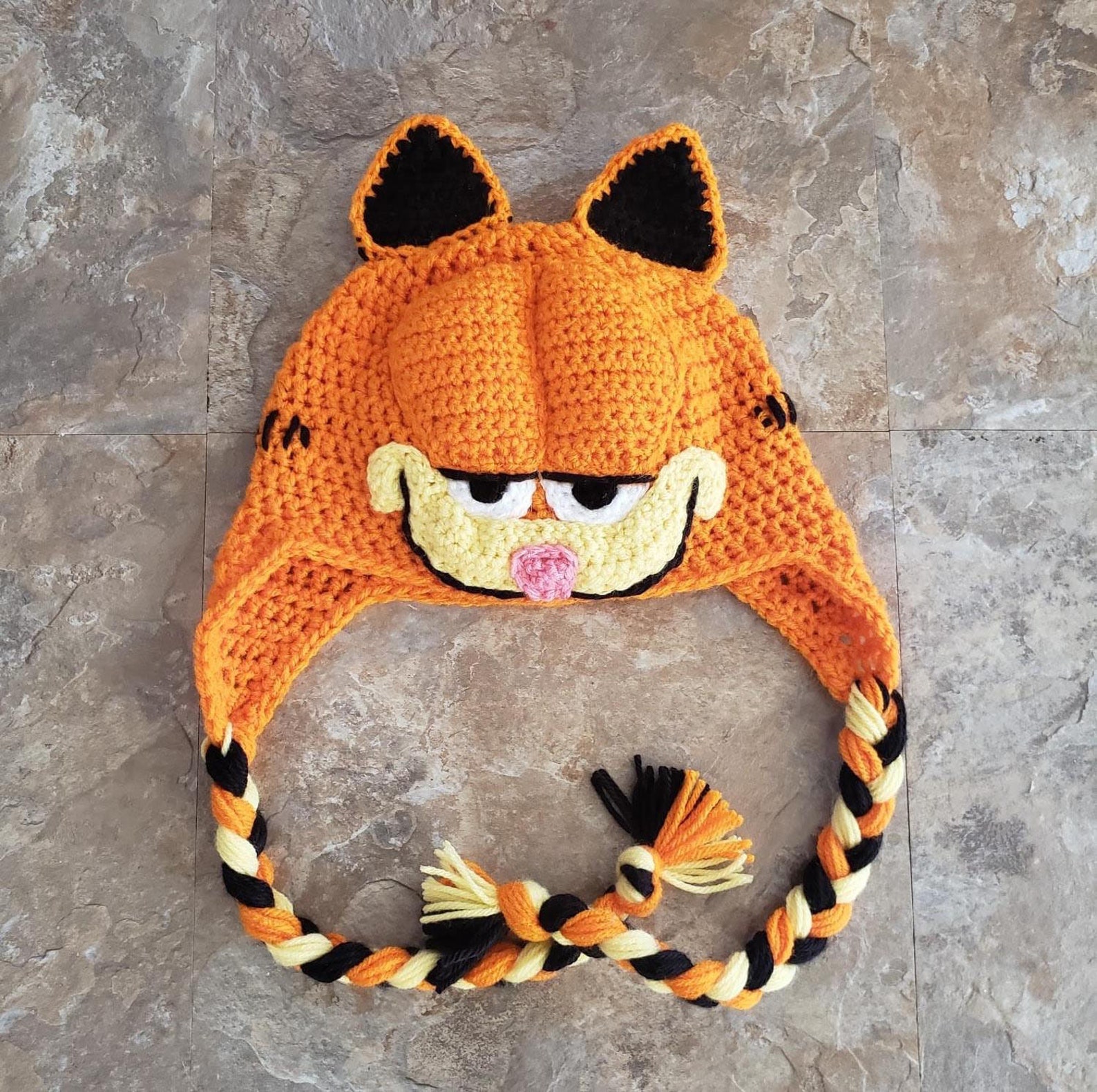 Garfield Inspired Crochet Hat Etsy