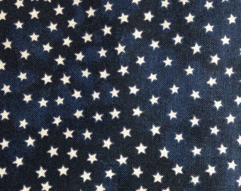 Jersey fabric stars dark blue white