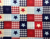 One 17 Inch Piece of Fabric - Star Patch, Patriotic Fabric