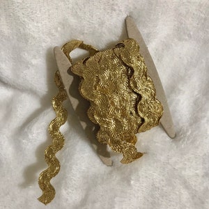 5 Yards of 1/2 Inch Wide Gold Metallic Ric Rac, Trim, Holiday ...