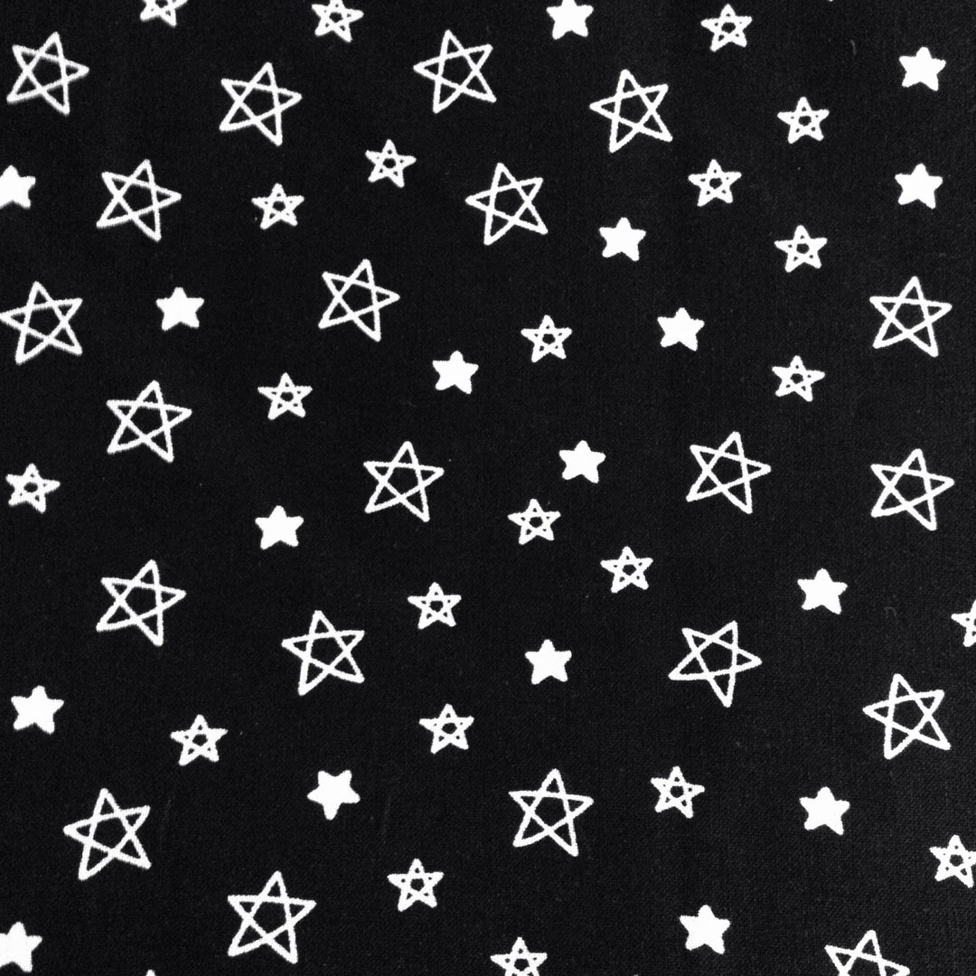 Fabric by the Half Yard - Black and White Stars, BEST SELLER Fabric by the Half Yard - Black and White Stars, BEST SELLER