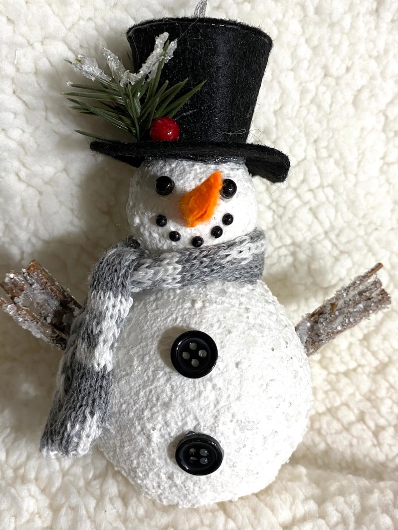 One Snowman Ornament for Decoration Crafting or for a Gift