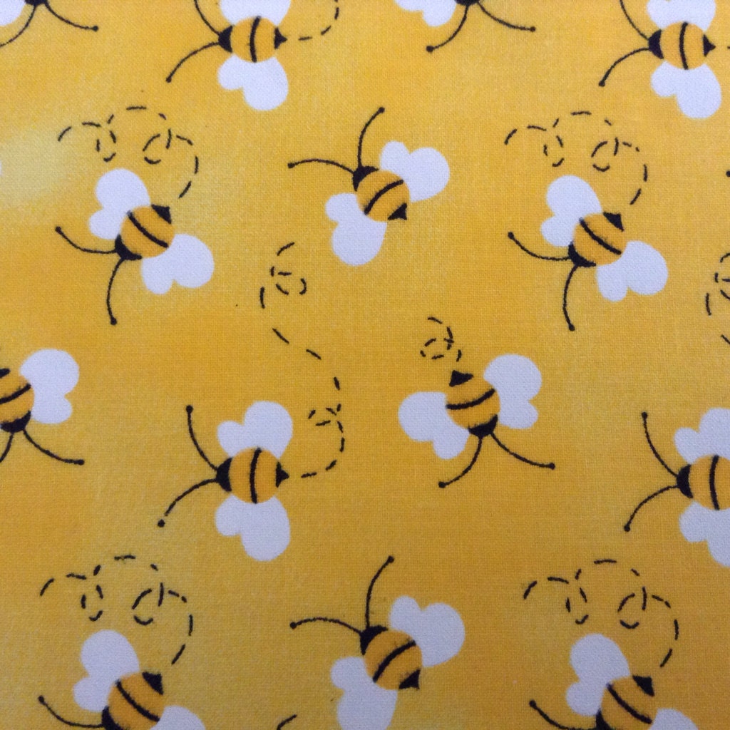 One Half Yard of Fabric - Charms Bees Yellow, Bee Fabric