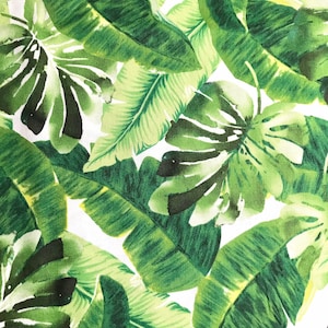Fabric By The Half Yard - Tropical Leaves, Foliage Fabric, Jungle Fabric, Hawaiian Fabric, Luau Fabric