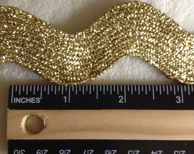 Metallic Ric Rac Trim 3 Yards of Extra Large Metallic Gold Ric Rac, Trim, Holiday, Chrismas ...