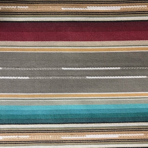 Fabric By The Half Yard , Gray Striped Woven Duck Cloth, A BEST SELLER, Upholstery Fabric