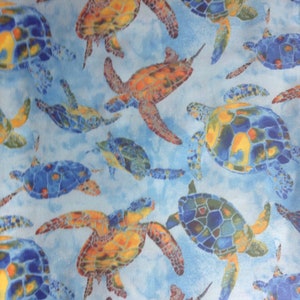 Fabric By The Half Yard - Under The Sea,  Sea Turtle Fabric, Turtle Fabric