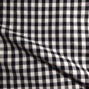 Homespun Fabric By The Half Yard  - Black and White Gingham,  Homespun Fabric, Vintage Style Fabric, Calico Fabric