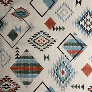 Fabric By The Half Yard, Southwest Aztec Design, Canvas Fabric, Duc Fabric, Geometric Design, Aztec Fabric, Upholstery, Southwest Fabric