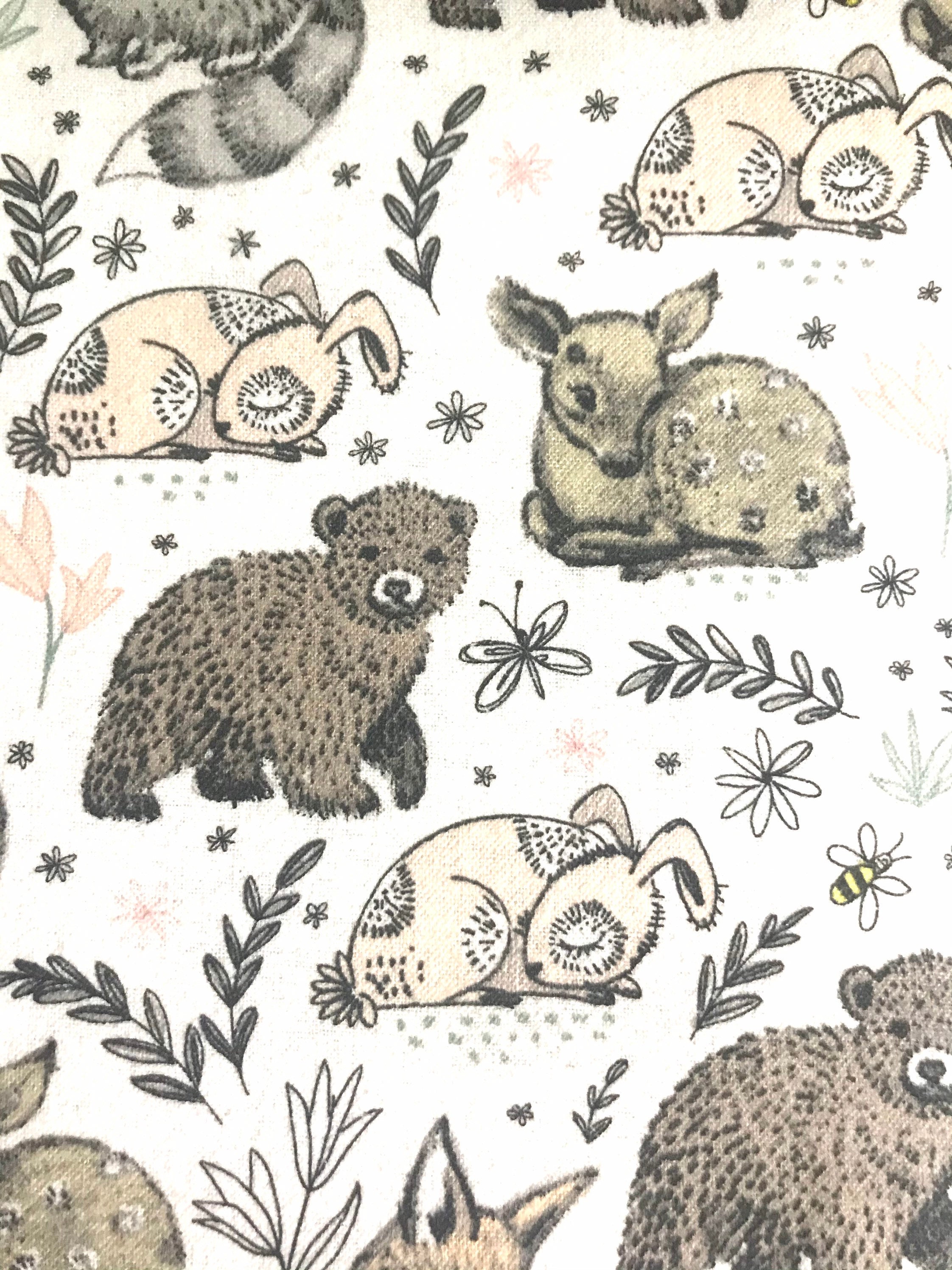 One Half Yard Of Flannel Fabric Woodland Animals FLANNEL Etsy