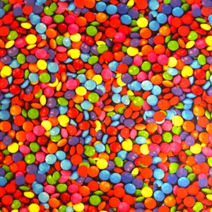Fabric By The Half Yard - Candy Pieces Fabric, Photo Real,  Dessert Fabric, Food Fabric, Birthday Fabric