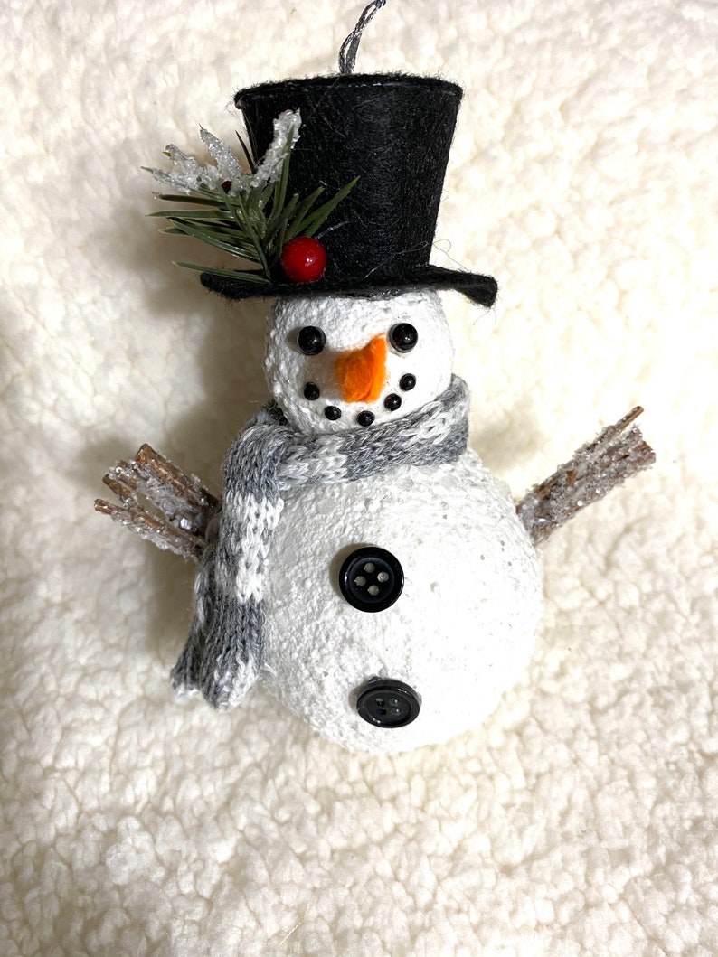 One Snowman Ornament for Decoration Crafting or for a Gift