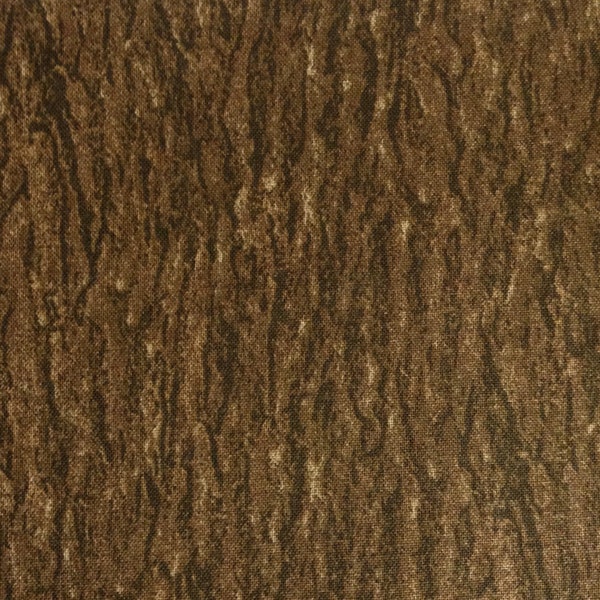 Fabric By the Half Yard -  Bark Brown Fabric, Tree Bark, Almost Photo Real, Trees, Forest