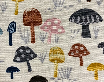 Fabric By The Half Yard -  Mushrooms, Home Dec Fabric, Mushroom Fabric