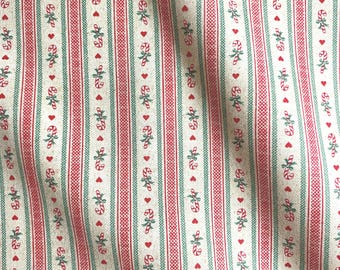 Fabric By The Half Yard - Candy Cane Stripe, Holiday Traditions, Candy Cane Fabric, Christmas Fabric, Ticking