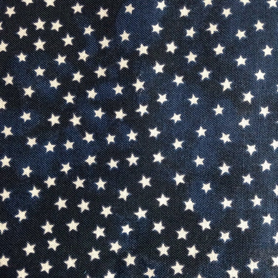One Half Yard of Fabric Mini White Stars on Navy Patriotic - Etsy