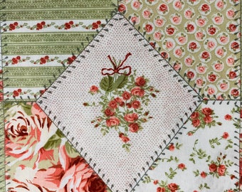 Fabric By The Half Yard - Rose Garden, Flower Garden Patchwork, Floral Fabric, Spring Flowers, Vintage Floral, Rose Fabric, Patchwork Fabric