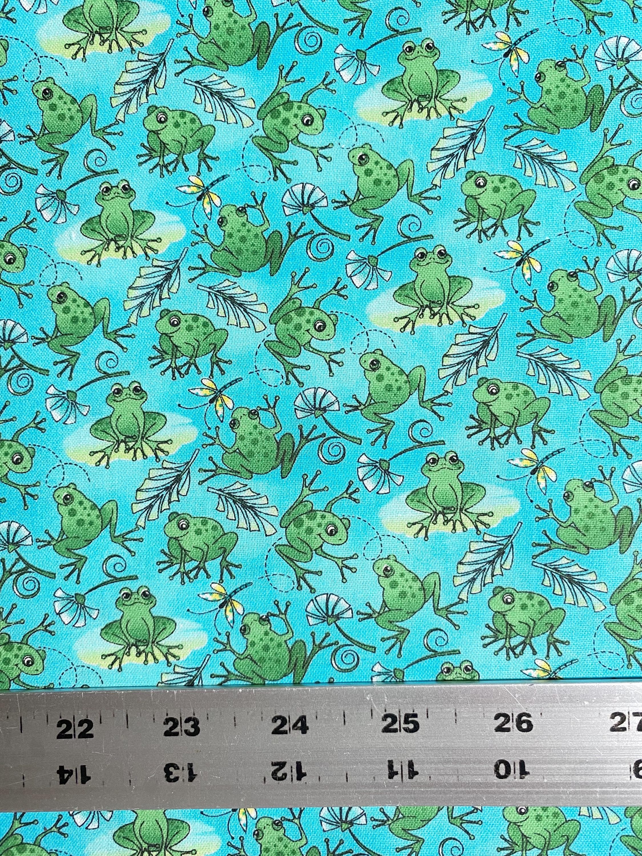 Fabric by the Half Yard - Frogs, Reptile Fabric, Frog Fabric, Garden ...