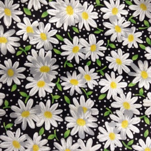 Custom Order for JANET -  Fabric By The Half Yard, Packed Daisy Black, Daisy Fabric, Floral Fabric