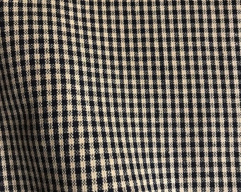 One Half Yard of Fabric, Homespun Fabric, Black and Tan Homespun Fabric, Black Homespun, Tan Homespun, Vintage Style, Christmas Crafts