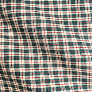 Fabric By The Half Yard - Small Plaid, Homespun Fabric, Christmas Plaid, Green, Red and Ivory Homespun  Fabric