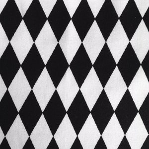 Fabric By The Half Yard - Black and White Harlequin Diamonds, BEST SELLER ! Quilting Cotton, Novelty Fabric, Halloween Costumes