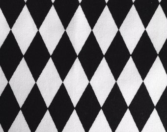 Fabric By The Half Yard - Black and White Harlequin Diamonds, BEST SELLER ! Quilting Cotton, Novelty Fabric, Halloween Costumes