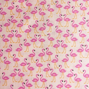 Fabric By The Half Yard -  Mini Pink Flamingos, Flamingo Fabric, Tropical Fabric, Ocean Fabric, Bird Fabric