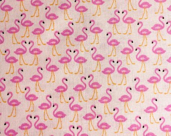 Fabric By The Half Yard -  Mini Pink Flamingos, Flamingo Fabric, Tropical Fabric, Ocean Fabric, Bird Fabric