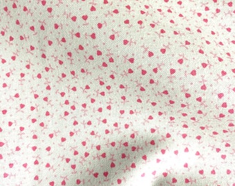 Fabric By The Half Yard - Mini Pink Hearts, 3/16 Inch Hearts, Nursery Fabric, BEST SELLER !  Heart Fabric, Baby Fabric, Valentines Day