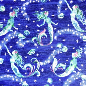 One Half Yard of Fabric - Mystical Mermaid, BEST SELLER, Mermaid Dance, Mermaid Fabric, Mermaids