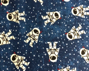 One Half  Yard of Fabric - Astronauts in Space, Outer Space, Astronaut Fabric, Outer Space Fabric