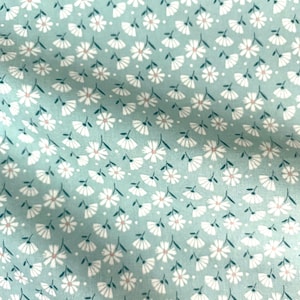 One Half Yard of Fabric - Simple Daisies and Dots, Floral Fabric, Daisy Fabric, Dot Fabric, Vintage Floral