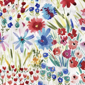 Fabric By the Half Yard - Wildflowers, Flower Garden, Floral Fabric, Spring Flowers, Vintage Floral, Designer Fabric, Modern Floral Fabric