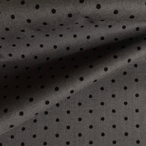 Fabric By the Half Yard - Black Dots on Gray, Polka Dot Fabric, Blender Fabric, Halloween Fabric