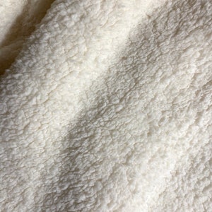 BEST SELLER!  One Fat Quarter of Sherpa Fabric, Ivory - Ivory Sherpa Fabric.  NOTE: Sherpa fabric cannot be included in Free Shipping orders