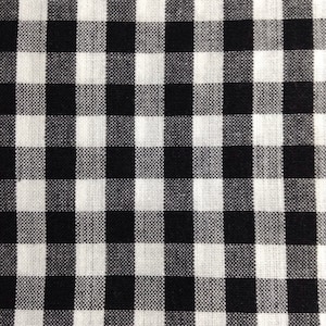 May include: Black and white checkered fabric with a woven texture.