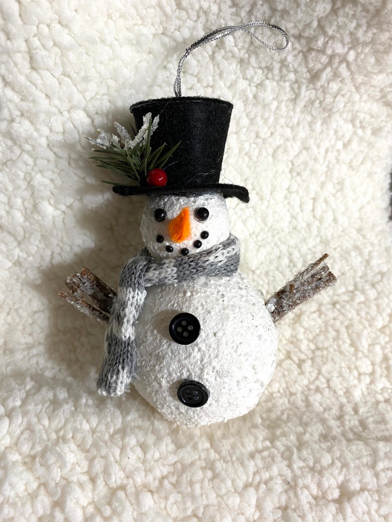 One Snowman Ornament for Decoration Crafting or for a Gift