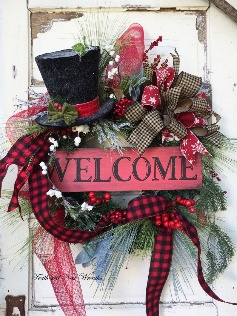 Christmas Door WreathChristmas Wreath Christmas Door Decor | Etsy
