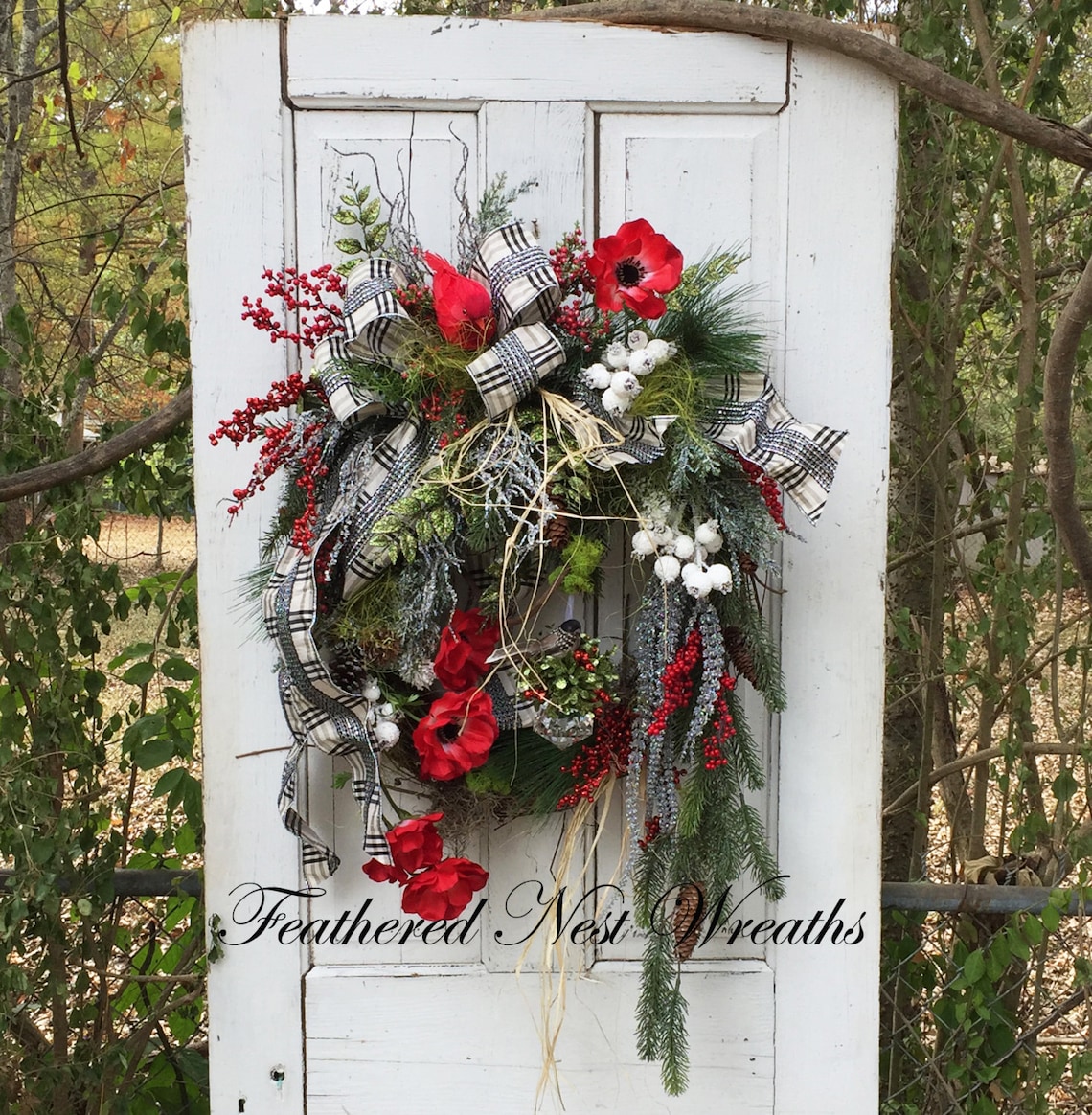 etsy christmas wreaths for front door